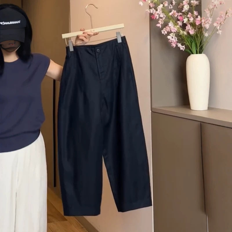 Böyük ölçülü, köhnə dəbli qadınlar üçün hərəm şalvarları, 2026-cı il yayı, nazik model, böyük ölçülü və kiçik bədən quruluşlu qadınlar üçün qısa şalvarlar, geniş, şar formalı şalvarlar.