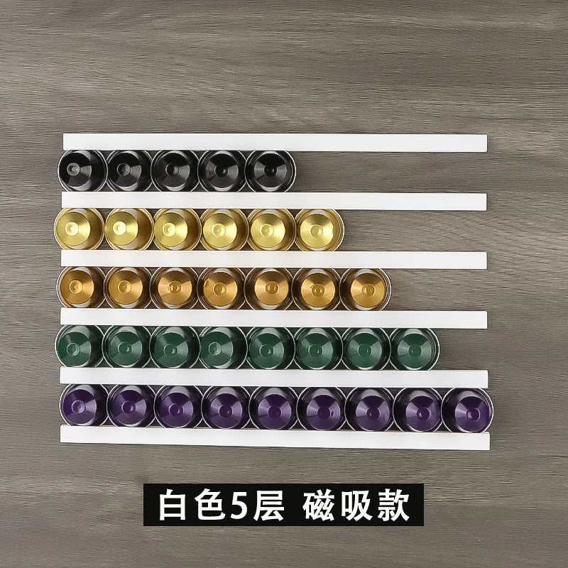 Qəhvə kapsul saxlama rəfi Nespresso Nestle maqnit arxa stiker soyuducu divar zımbasız divar asma saxlama sərgisi