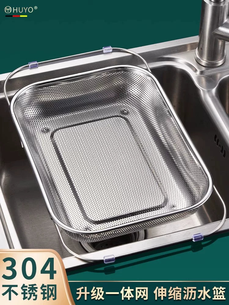 304 paslanmayan polad drenaj səbəti yeni lavabo drenaj rəfi qalınlaşdırılmış mətbəx tək lavabo drenaj səbəti məişət düyü yuyucu ələk