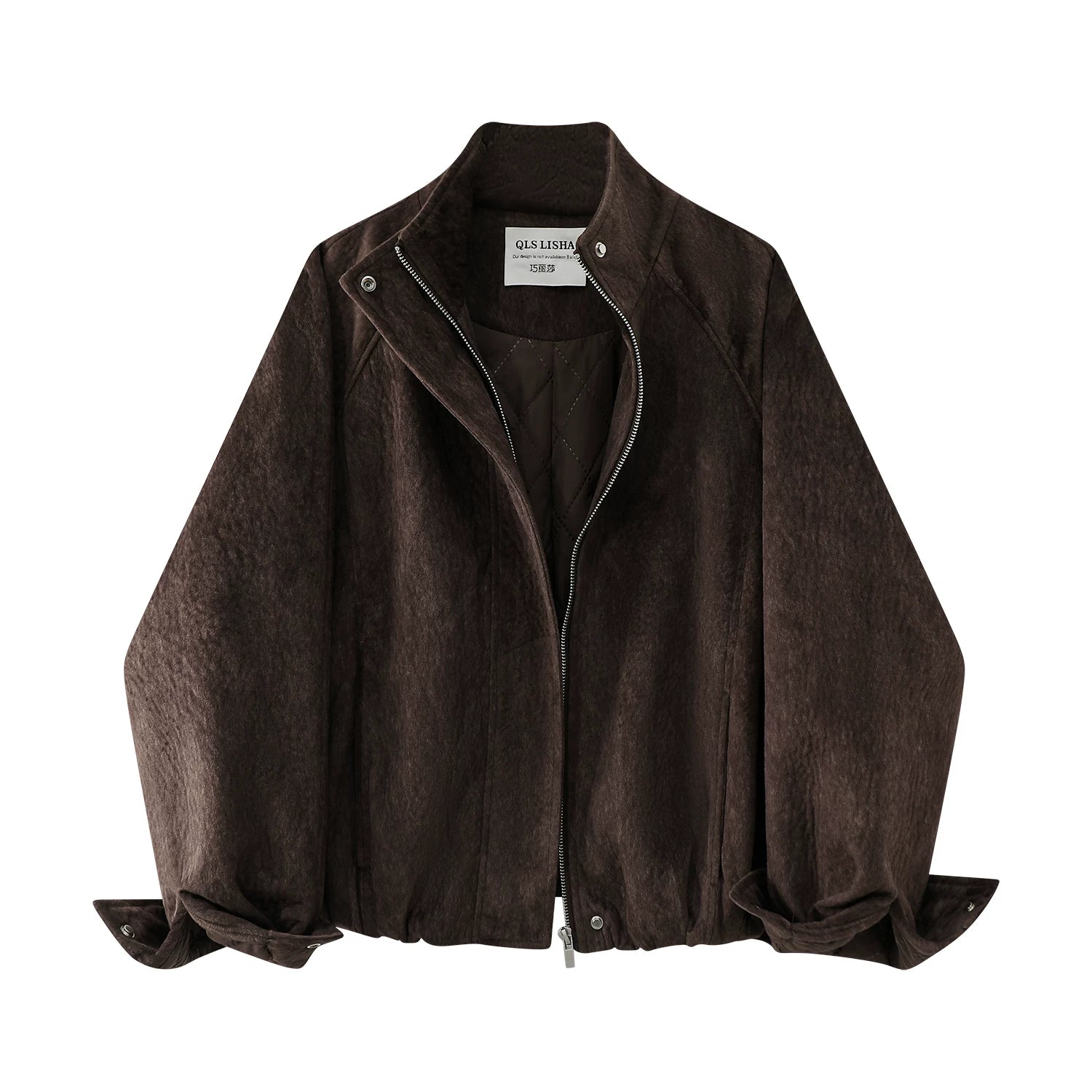 Chorlisa Qadınlar üçün Yun Sırınmış Pambıq Payız/Qış Paltosu, Qalınlaşdırılmış, Yüksək Səviyyəli Dizaynlı, Boş Oturmalı, Çoxfunksiyalı Yun Qısa Gödəkçə