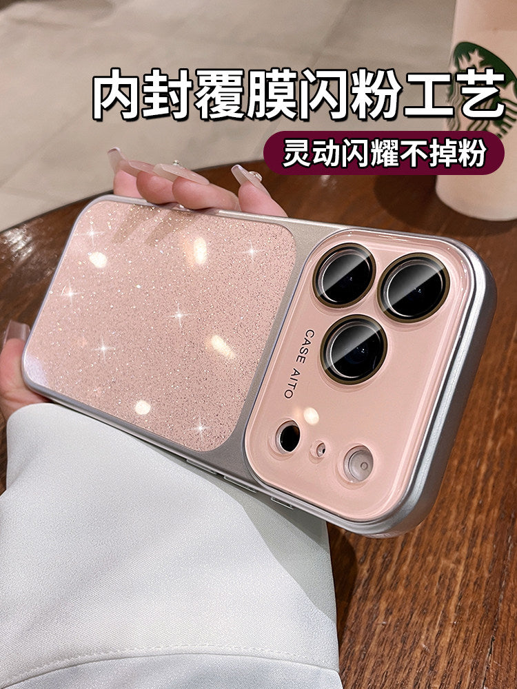 Apple 17promax mobil telefon qutusu üçün uyğundur iphone16pro saniyə pəncərəni böyütmək üçün kamera açarı hər şey daxil olmaqla 15 yüksək səviyyəli yaxşı görünüşlü linza qoruyucu örtük 14 cüt və qadın 13 parıltılı toz niş düşməyə qarşı Hui