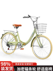 Qatlanan velosiped 22 düymlük 24 düymlük qadın tələbə dəyişən sürətli velosiped ultra yüngül portativ iş skuteri şəhərətrafı velosiped pulsuz