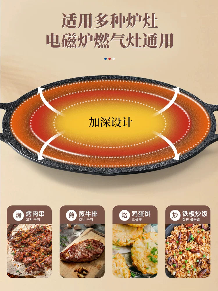 Açıq tibbi daş kaset sobası barbekü boşqabı barbekü qabı Koreya tipli Teppanyaki induksiya sobası qril qabı ev təsərrüfatları