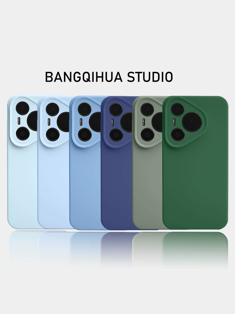 Huawei pura70pro+ mobil telefon qutusu pura80pro üçün uyğundur yeni maye silikon pura90promax bərk rəngli mate80pro lens hər şey daxil cüt mate70/60pro yüksək səviyyəli
