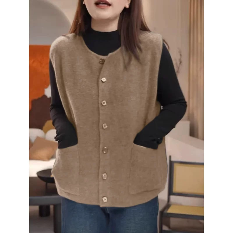 Böyük ölçülü qadın geyimləri, Avropa retro üslubu, qolsuz toxunma jilet, üst geyim, yaylı qat-qat, mayka.