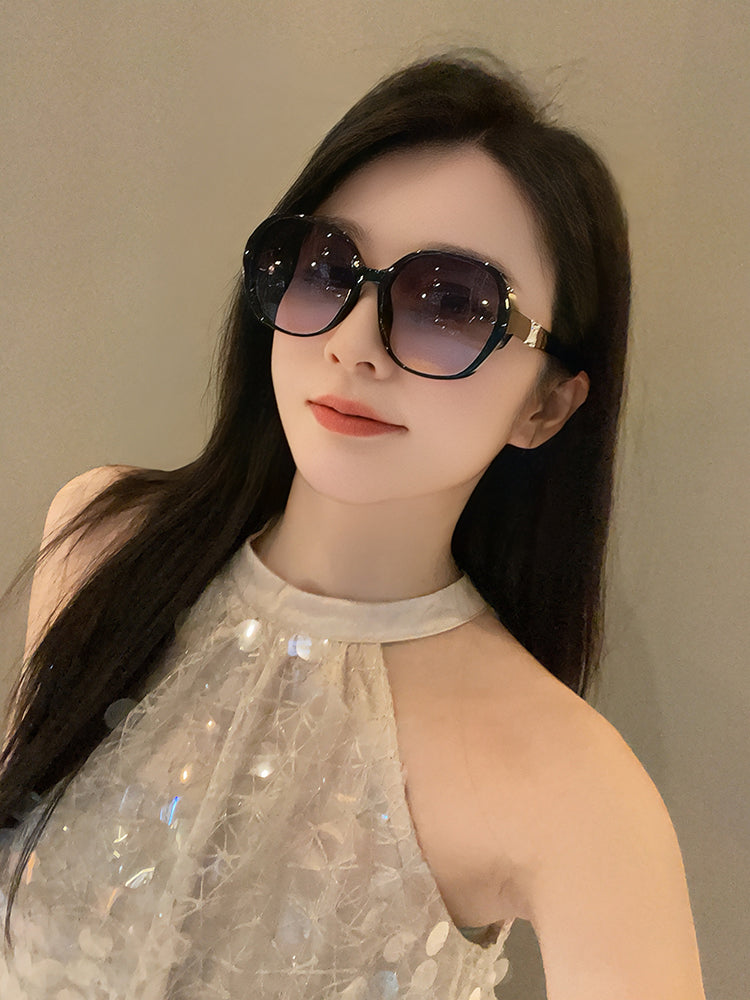 Qadınlar üçün 2026 yeni böyük çərçivəli gün eynəkləri, yüksək səviyyəli, anti-UV, gradient gün eynəkləri, böyük üz, arıqlama, miyopiya, günəşdən qorunma