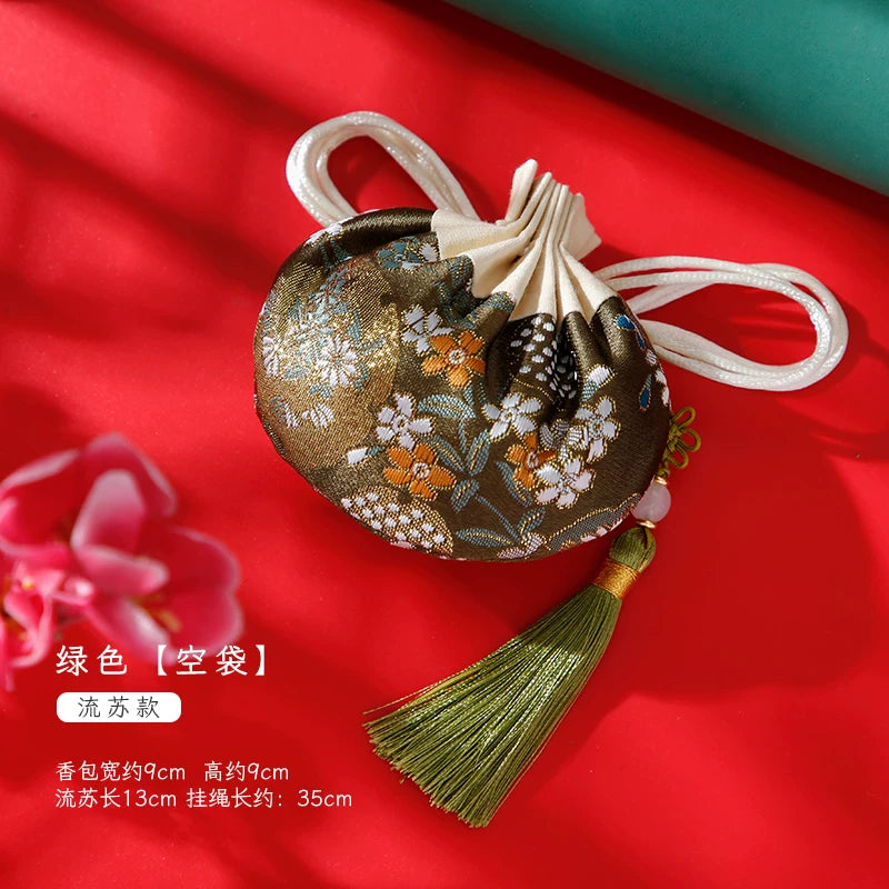 Qızıl ipək çaplı Hanfu pul kisəsi kisəsi, qədim üslublu kisə boş çanta, Çin üslublu kisə, ağcaqanad kovucu, Hanfu bəzəyi, əl çantası