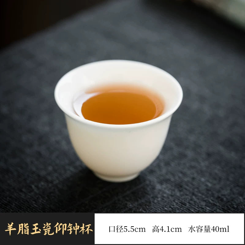 Xi Yuanji qoyun əti yağlı yeşim çini kiçik çay fincanı Dehua Kung Fu çay stəkanı ağ çini çay fincanı usta fincan tək stəkan ev