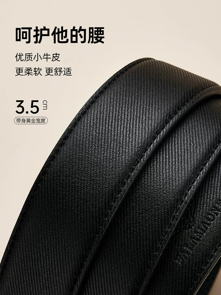 Falmani kişi üçün avtomatik toqqalı təbii dəri kəmər, biznes üslubunda, daxili toqqa, yüngül lüks, kişi üçün təbii dəri kəmər, sevgili üçün hədiyyə.