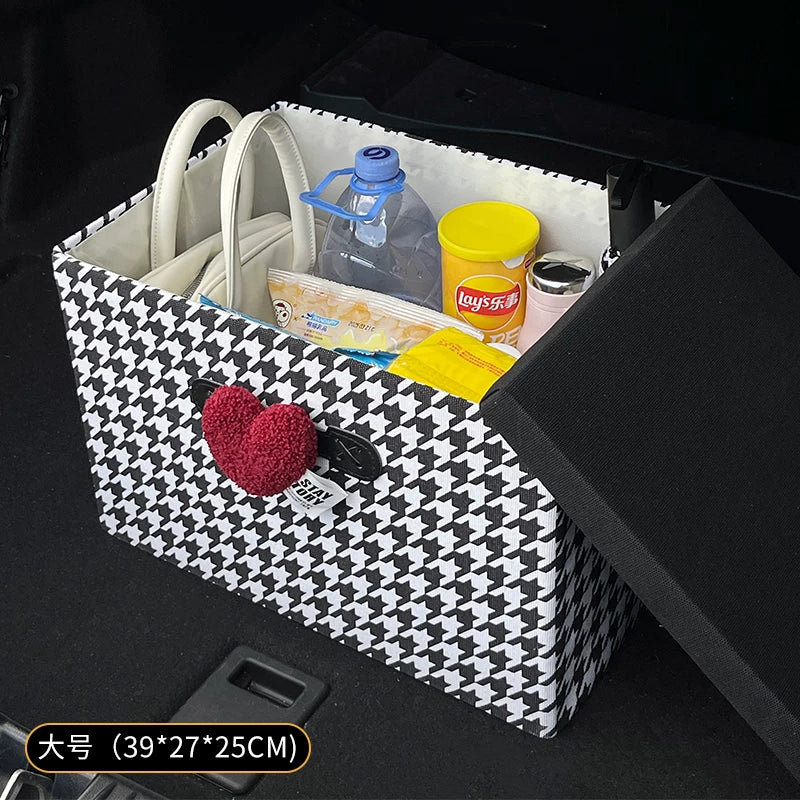 Avtomobil baqajı saxlama qutusu, qadınlar üçün çoxfunksiyalı və yüksək səviyyəli saxlama qutusu, avtomobil saxlama səbətləri üçün vacib bir əşyadır