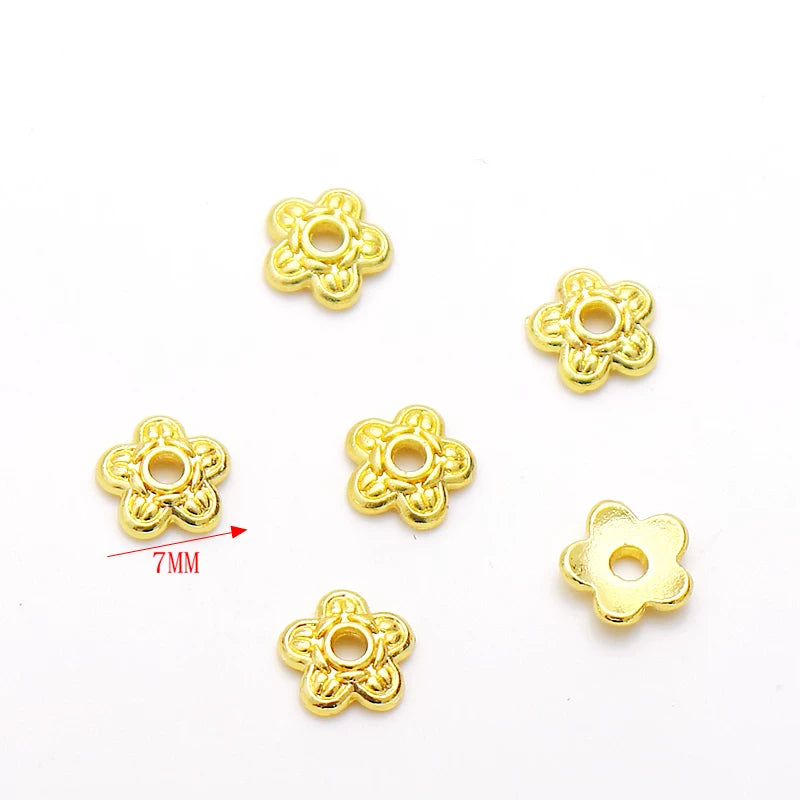 4/5/6/7/8MM çiçək qabının qapağı, muncuq boşluqları, zərgərlik aksesuarları, 18K mis örtüklü rəng qoruyan müxtəlif