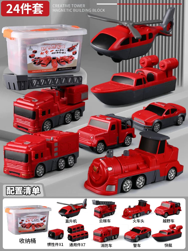 Maqnit tikinti blokları, uşaq oyuncaqları, təhsil, transformasiya, montaj, mühəndislik vasitəsi, robot, 6 yaşlı uşaqlar üçün Milad hədiyyəsi.