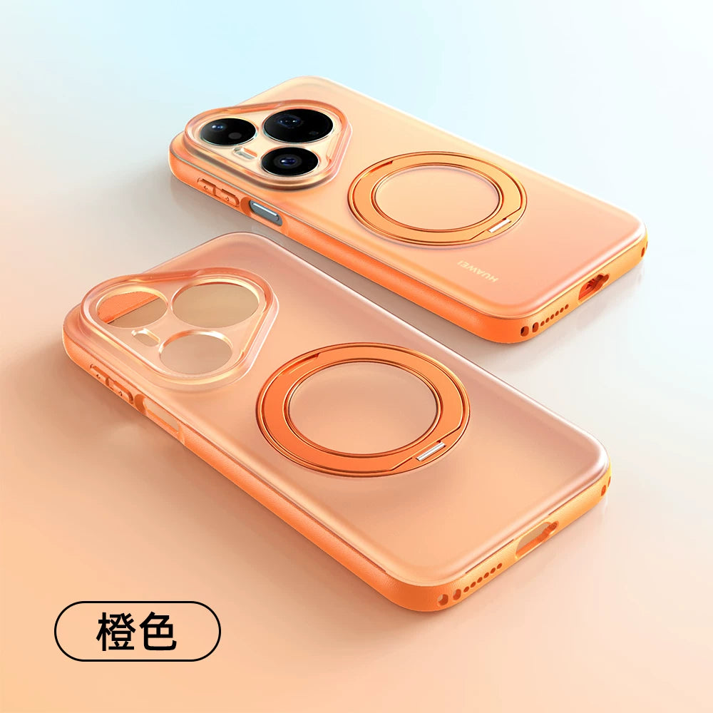 Huawei pura90promax mobil telefon qutusu üçün uyğundur, yeni 360° fırlanan maqnit stend pura90pro dəriyə bənzər şaxtalı şəffaf p90p lens hər şey daxil olmaqla yüksək səviyyəli düşməyə qarşı ultra nazik xarici Xiao
