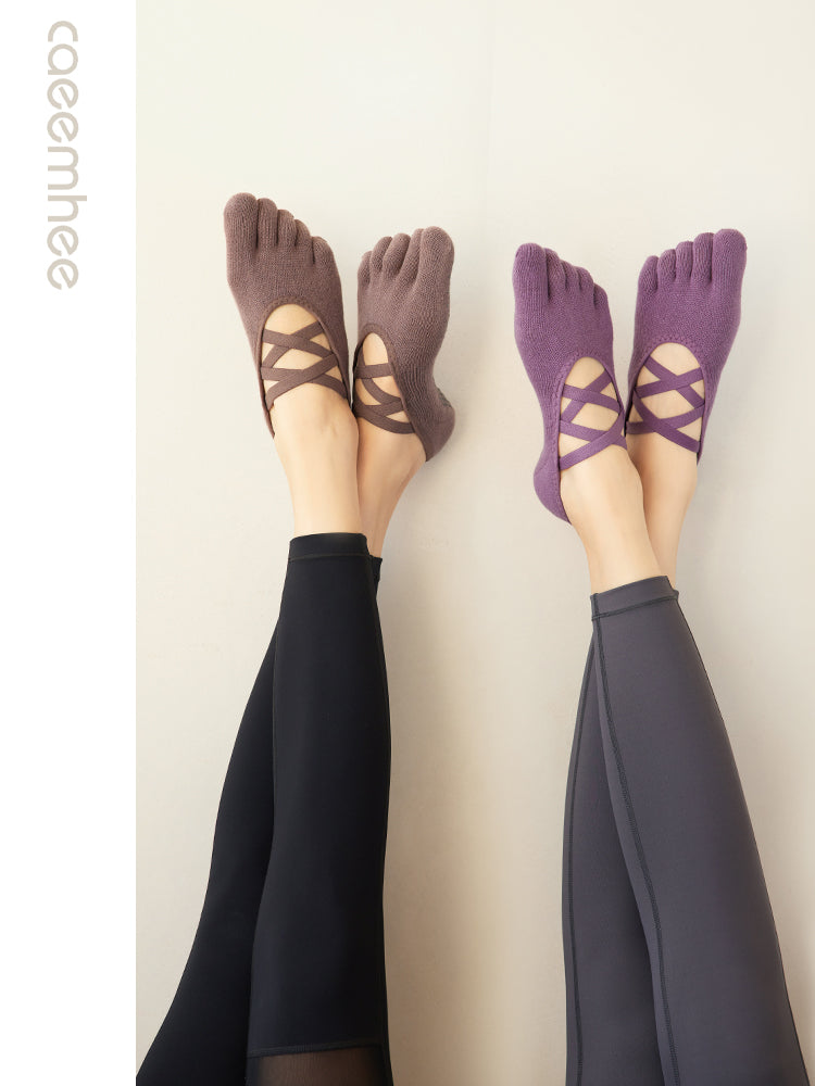 Kayi professional fitness beşbarmaq yoqa corabları sürüşməyən qadın yaz və yay rəqsi Pilates corabları döşəmə idmanı qısa pambıq corablar - 2