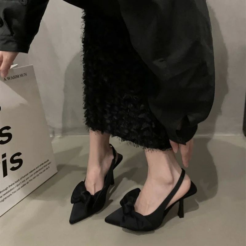Moda Qadın Ayaqqabıları Stiletto Uclu Qadın Pompası Yay - 2