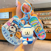 Orijinal Xətt Rəsmi Bala Skuteri Avtomobil Açar Zəncirli Kukla Sırt Çantası Cazibədar Cütlük Cizgi Filmi Şirin Peluş Oyuncaq Hədiyyəsi