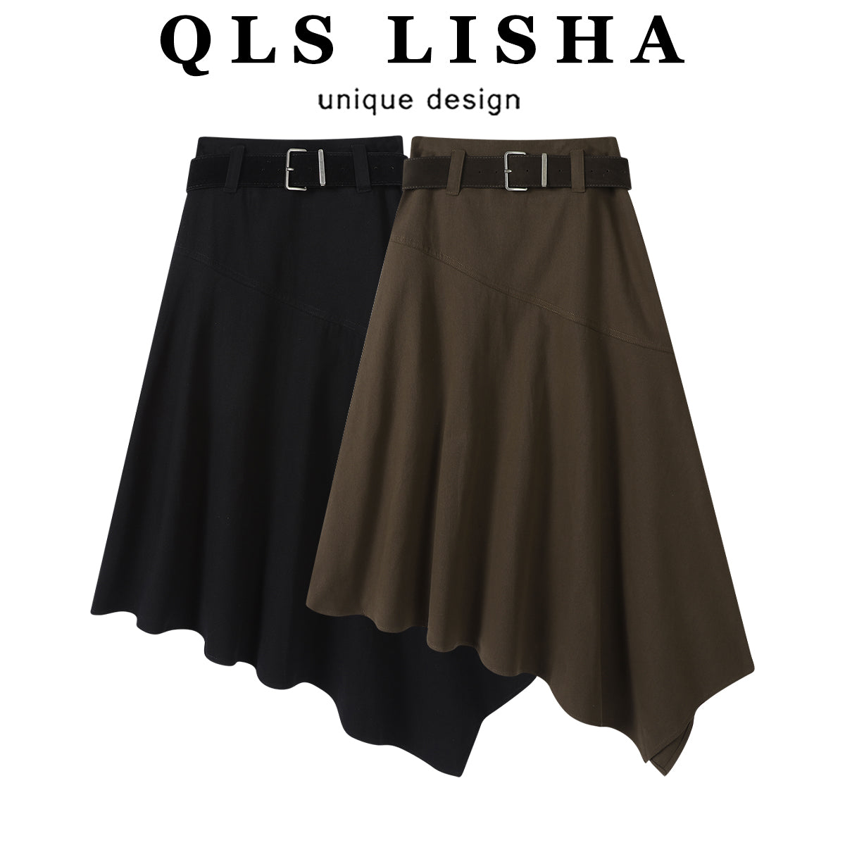 Cholisa-nın qadınlar üçün yaz və payız üçün mükəmməl olan, qeyri-müntəzəm dizaynlı, yüksək belli A-xəttli ətək. Çox gözəl midi ətək.