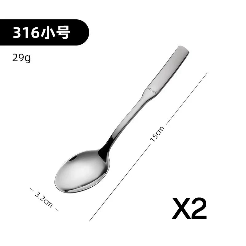 onlycook qida dərəcəli 316 paslanmayan polad qaşıq məişət qaşıq uşaq yemək qaşığı körpə süfrə qaşığı