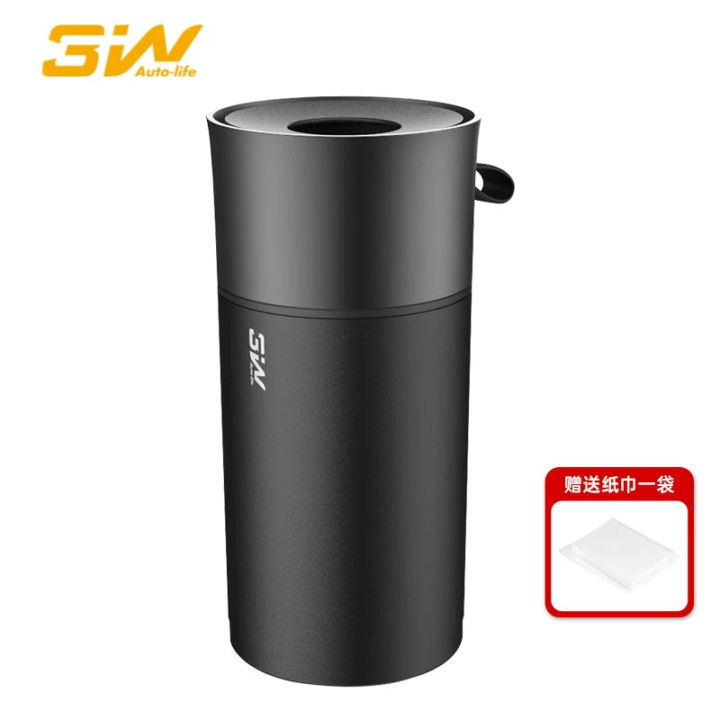 3W Design Car Tissue Holder, Creative Car Interior Hygiene Tissue Box, Luxury Round Tissue Storage Box