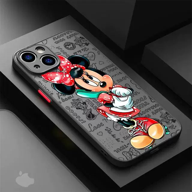 iPhone 15 Pro Max 13 14 üçün Mickey Minnie Mouse Telefon Qabı