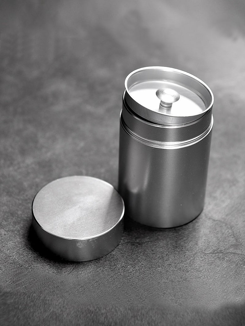 Çay qutuları böyük və kiçik çay qutuları anbar portativ mini metal ərintisi səyahət möhürlənmiş qutular Pu'er çay qablaşdırması
