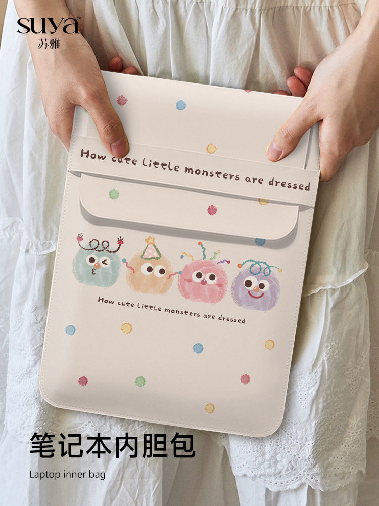 SUYA Suya sevimli furball noutbuk çantası Huawei matebook 14 düymlük Apple macbookneo/air13 Xiaoxin qoruyucu örtük qızlar planşet ipad saxlama çantası üçün uyğundur