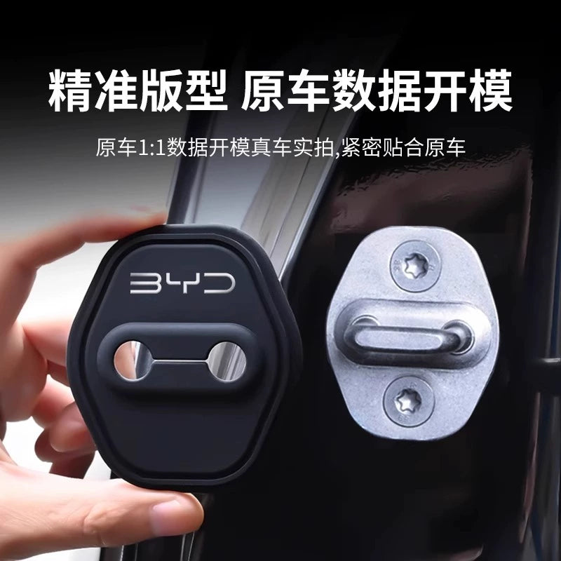 BYD Dolphin Seal Seagull Song PLUS Qin Han Tang Silikon Avtomobil Qapı Kilidi Qoruyucu Örtük Toka Amortizator Yastığı