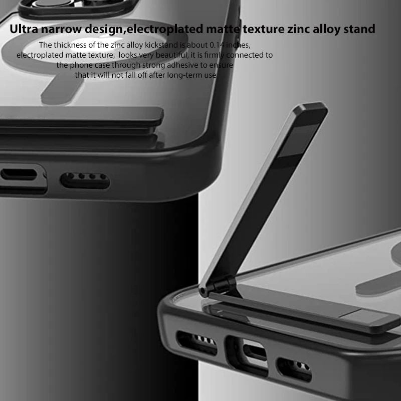 iPhone 16 14 Plus üçün dayaqlı maqnit mobil telefon qutusu