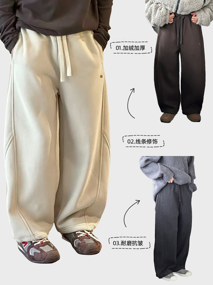 Bora oğlanlar üçün termal idman şalvarı 2025 qış uşaq yun astarlı əyri şalvar gündəlik idman şalvarı qalınlaşdırılmış qız şalvarı