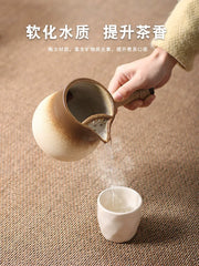 Qovrulmuş südlü çaydan, qazan, soba, çaydan, soba dəsti, aksesuarlar komplekt, qışda böyük tutumlu, quruda yandırmaq olar