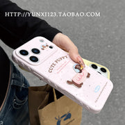 iPhone17promax Apple 16pro mobil telefon qutusu 14Promax yeni 15Pro qız 12 hər şey daxil kənar 13 düşməyə qarşı silikon yumşaq qabıq üçün uyğun ins sevimli polka nöqtəli tikmə pişik və bala