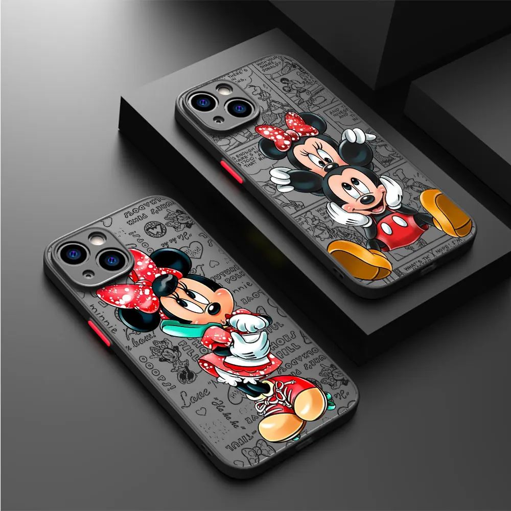 iPhone 15 Pro Max 13 14 üçün Mickey Minnie Mouse Telefon Qabı