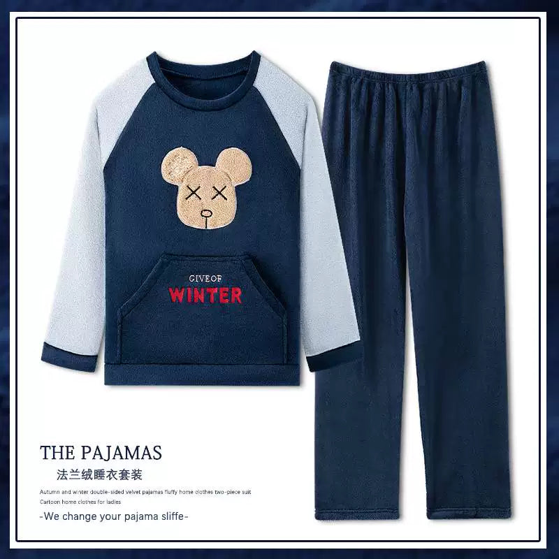 cütlük pijama dəsti qış qadın kişilər pijama ev geyimləri pijama