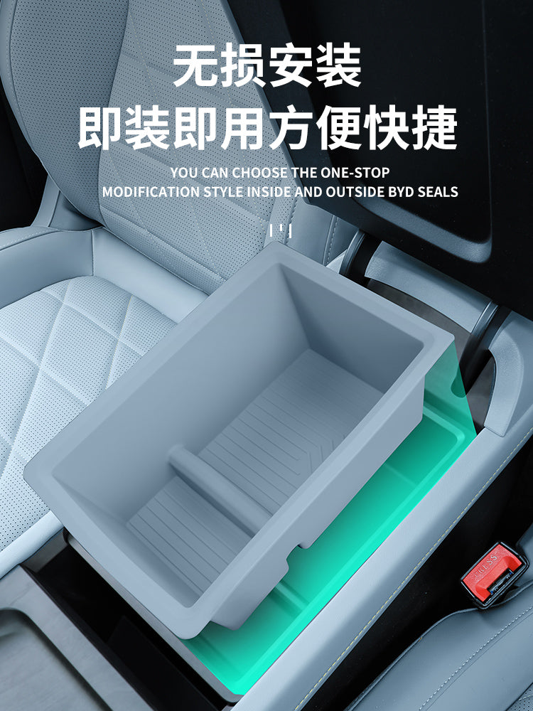 24-26 Tünd Mavi S05 Saxlama Qutusu Simsiz Doldurma Cihazı Su Bardağı Silisium Gel Yastığı Mərkəzi İdarəetmə Saxlama Daxili Modifikasiya Aksesuarları üçün uyğundur