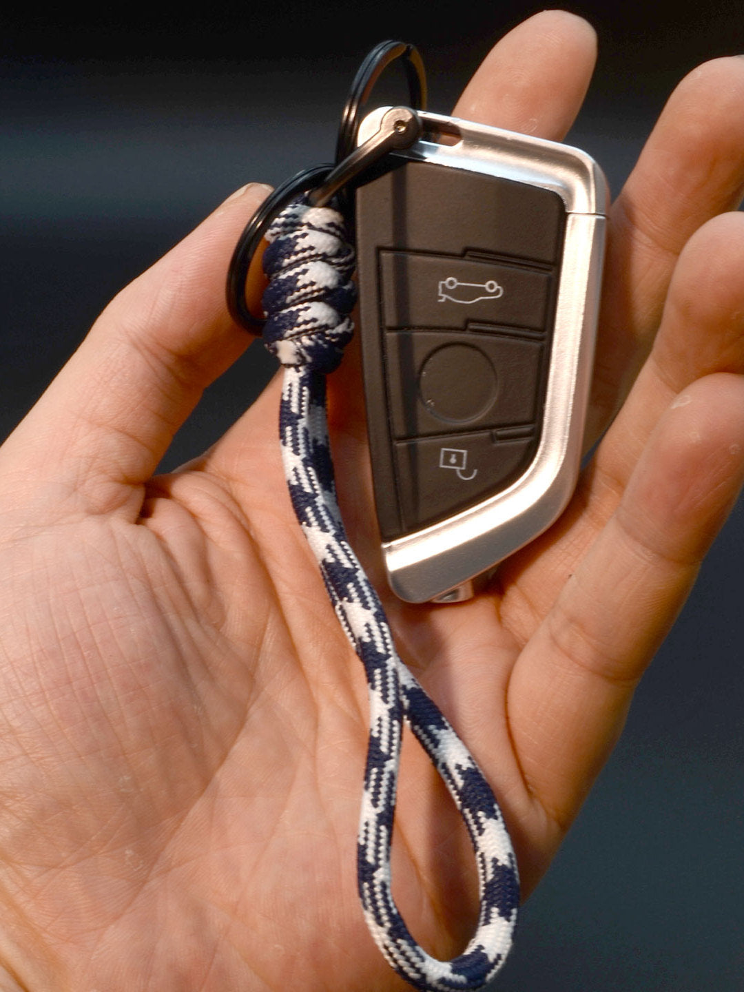 Yaradıcı əl işi avtomobil açar zənciri üzüyü, sadə toxunmuş nal nalı D formalı asma ip zənciri, çanta cazibədarlığı aksesuarı.