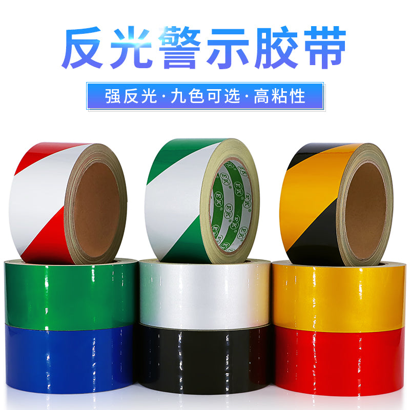 5cm10cm Qara Sarı Qırmızı Ağ Yansıtıcı Film Xəbərdarlıq lenti Yansıtıcı Etiket Döşəmə stikeri Suya davamlı təhlükəsizlik loqosu stikeri