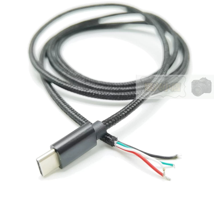 DIY OTG məlumat kabeli Type-c yarımfabrikat, batırılmış qalay lehimləmə teli, qorunan parça bükülmüş, metal başlıq
