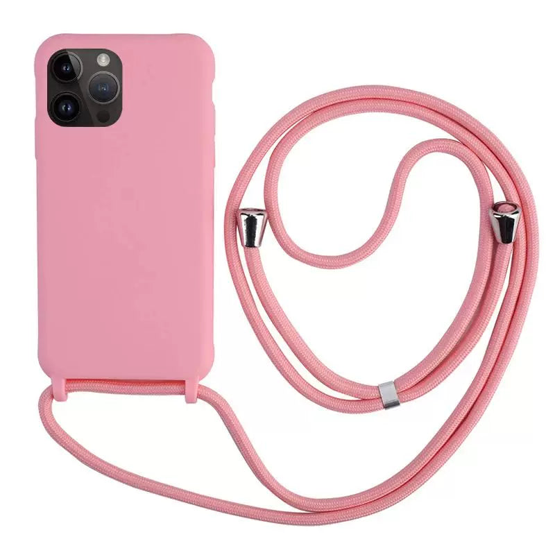 iPhone 15 14 üçün Çarpaz Boyunbağı Lanyard Kordon Telefon Qabı