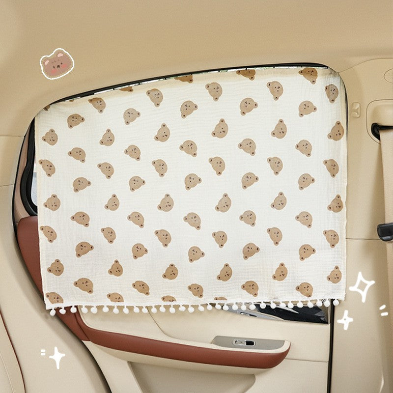 Car sunshade, sun protection, Instagram style, baby and child sunshade, retractable curtain for side window, cartoon car window for women.