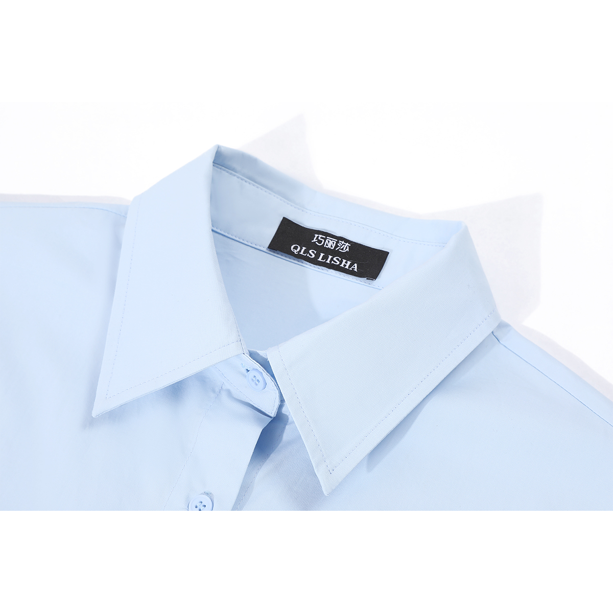 Chola Lisa Fransız üslubunda super şirin və unikal mavi köynək iki hissəli qadınlar üçün dəst, yaz və payız, şık və boş top dəsti