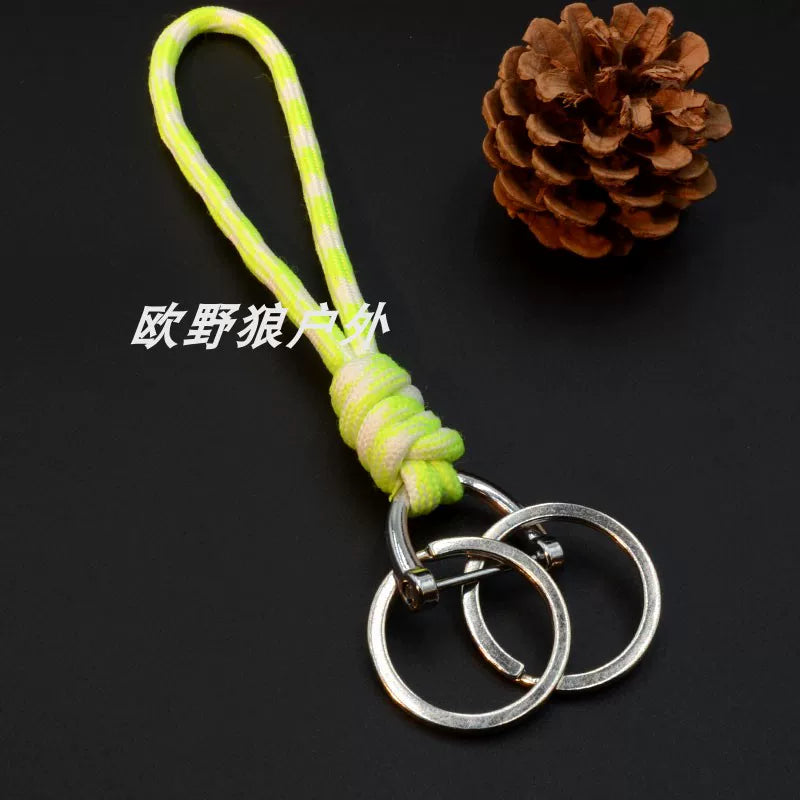 Yaradıcı əl işi avtomobil açar zənciri üzüyü, sadə toxunmuş nal nalı D formalı asma ip zənciri, çanta cazibədarlığı aksesuarı.