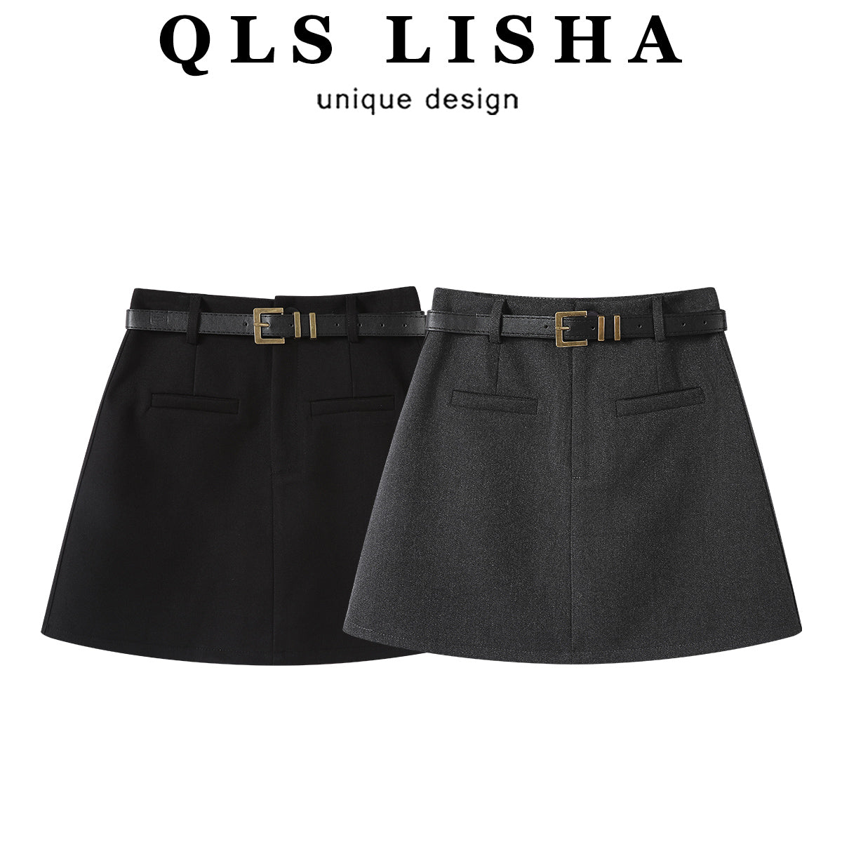 Cholisa-nın yeni erkən yaz/payız mövsümü üçün yüksək belli, arıqladıcı, qadınlar üçün möhtəşəm boz midi ətək, dəbli və şık, çox satılan bodycon mini ətək.