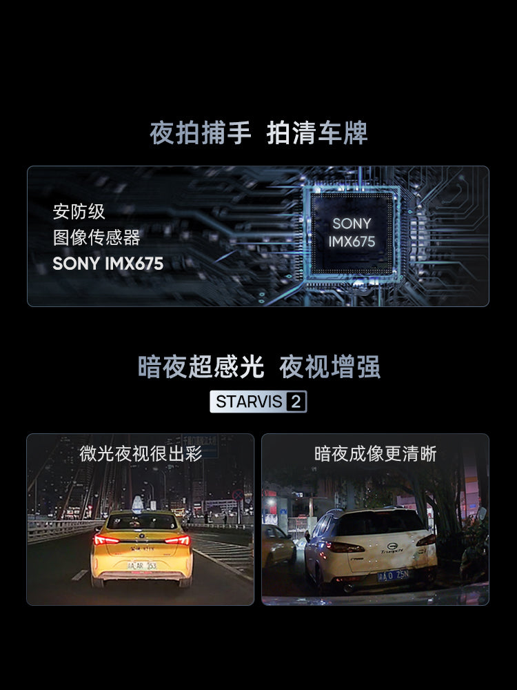 70MAI A510 smart car dash cam equipped with front and rear dual recording, high-definition night vision and parking monitoring