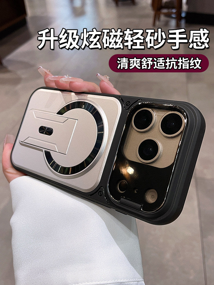 Apple 17ProMax mobil telefon qutusu, yeni flip lens filmi, hər şey daxil olan qoruyucu örtük, iPhone16pro sadə stend, maqnit emiş, yüngül lüks, kişilər və qadınlar üçün yüksək səviyyəli flip örtük 15 üçün uyğundur 14plurhui 13