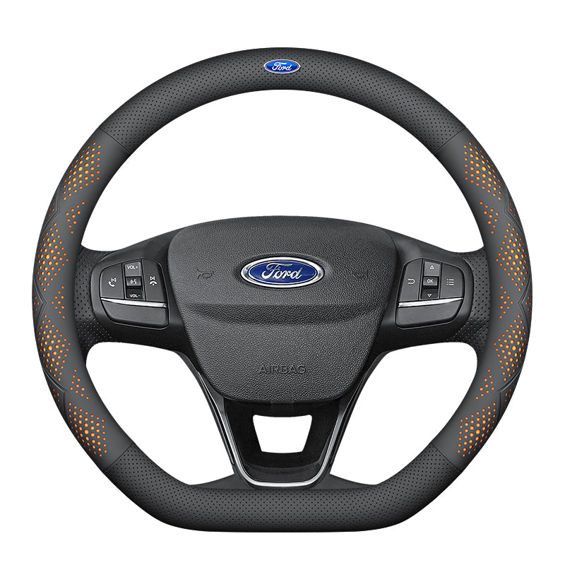 Leather steering wheel cover suitable for Ford Mondeo, Focus, Escort, Kuga, Explorer, Escape, Territory
