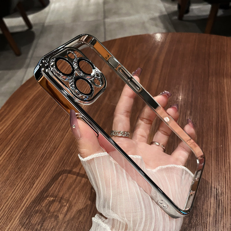 Apple 17Promax mobil telefon qutusu, qabaqcıl 15 ultra nazik 14 şəffaf 16 yeni iPhone 13pro, linza filmi 11 toz keçirməyən şəbəkə Plus elektrokaplama qutusu 12Pro qadınlar və kişilər üçün uyğundur.