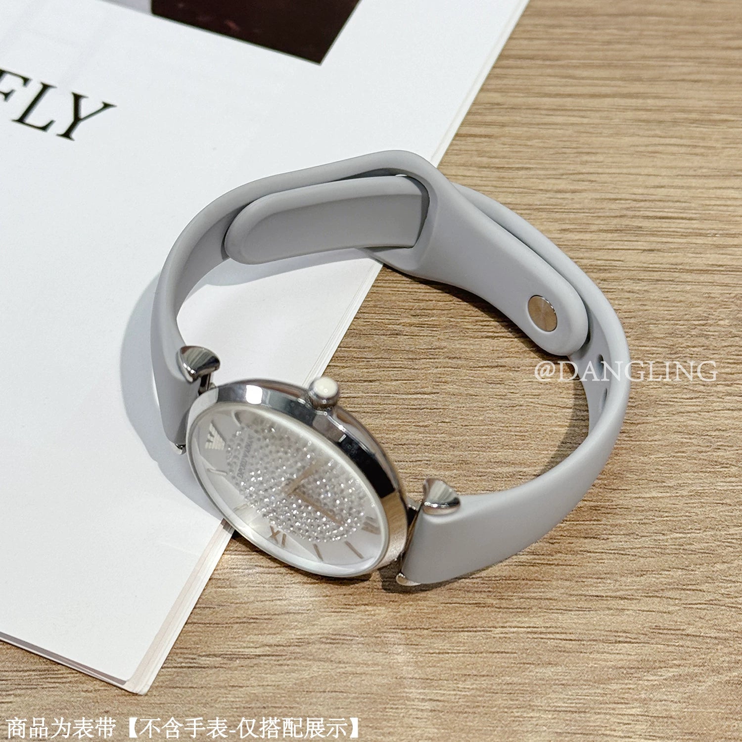 Princess Danling's Armani saat qayışı, qadın ulduzlu tərs silikon qolbaq AR11344 Ferris çarxı