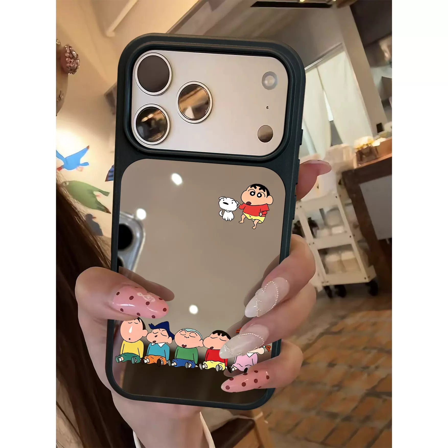 Apple 17 mobil telefon qutusu üçün uyğundur iphone17promax yeni qadın 16pro maqnit 15plus cizgi filmi güzgü ilə 14 niş yüksək səviyyəli sensasiya 13 obyektiv qaldırıcı 12 düşməyə qarşı 11 qoruyucu qabıq