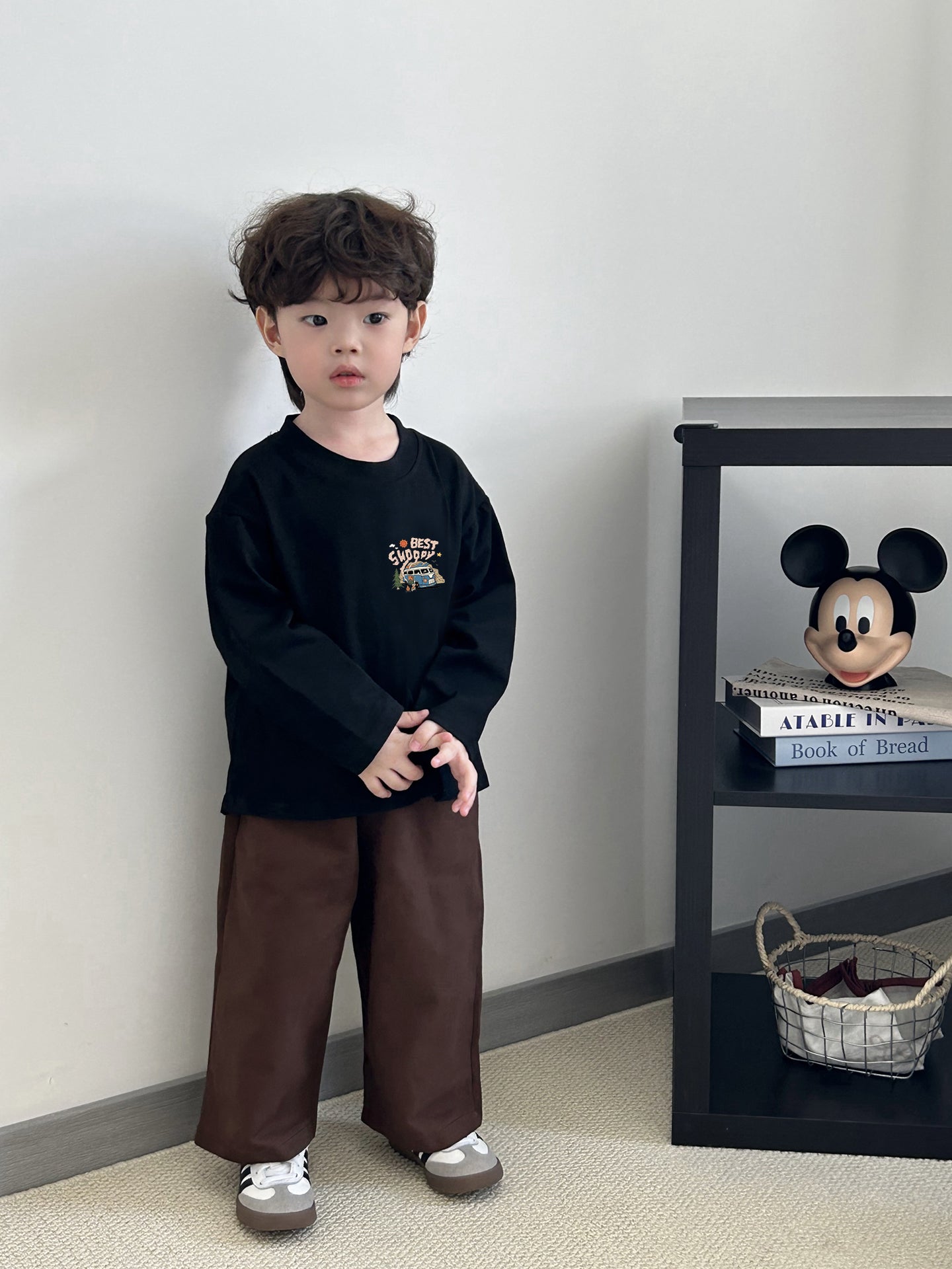 LINSANSUI Orijinal Uşaq Geyimləri Dəbli Oğlanlar üçün Çoxfunksiyalı Koreya Üslubunda Uzunqol Futbolka, Yaz və Payız Uşaq üçün Təmiz Pambıq Boş Top