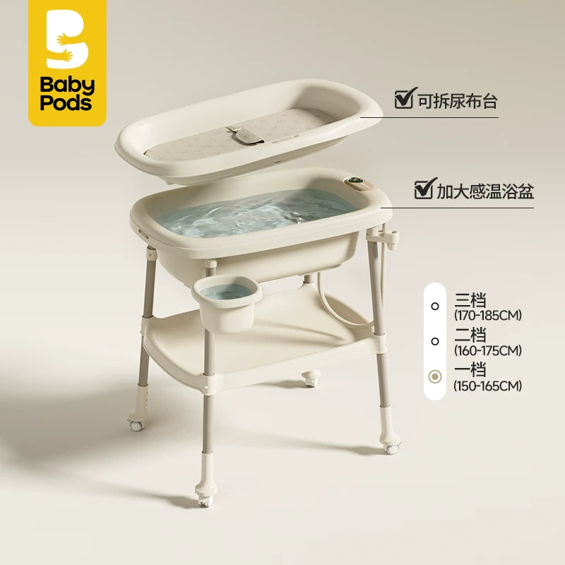 babypods küvet uşaq bezi stolu usaq baximi masasi coxfunksiyalı bezi deyişen toxunma portativ yeni doğulan beşik
